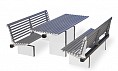 EM068 Seat and EM073 Table, Urbano Setting with Aluminium Battens.jpg